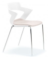 Zen 4 Leg Chair. Chrome Legs. Fabric Seat Pad. Any Fabric Colour
